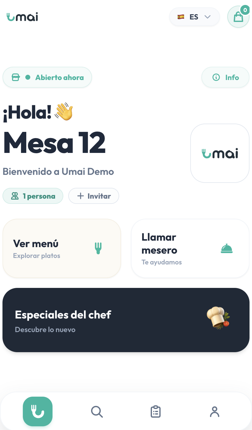Umai Welcome Screen